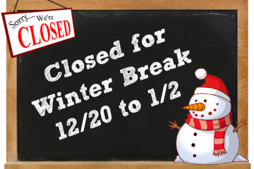 Studio Closed - Winter Holiday Break