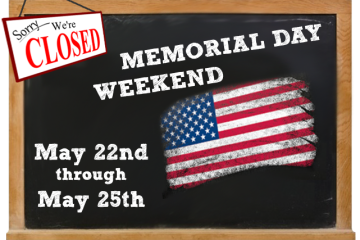 Studio Closed for Memorial Day