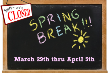 Studio Closed for Spring Break
