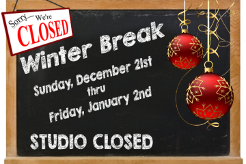 Studio Closed - Winter Holiday Break